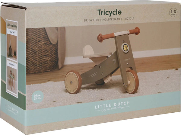 LITTLE DUTCH - Wooden Tricycle Olive
