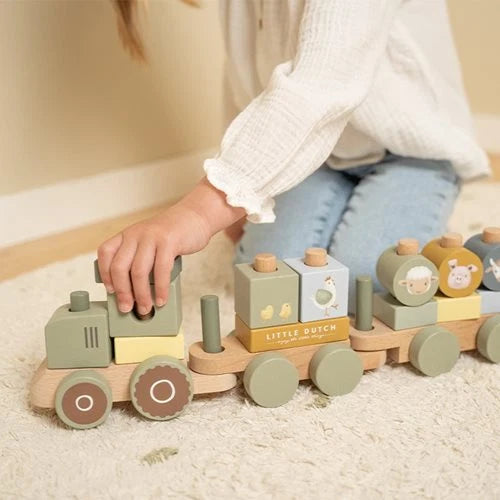LITTLE DUTCH - Stacking Train Tractor - Little Farm