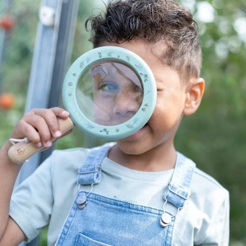 LITTLE DUTCH - Wooden Magnifying Glass - Blue - Forest Friends