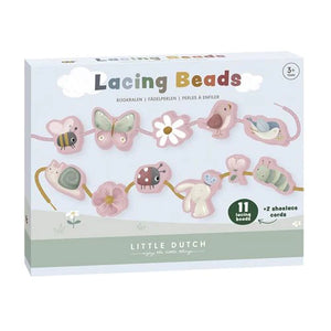LITTLE DUTCH - Lacing Beads Flowers & Butterflies