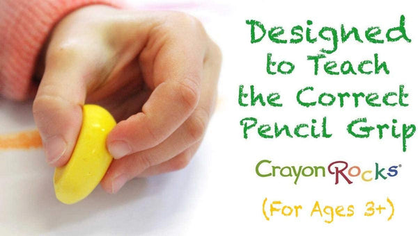 CRAYON ROCKS - 16 Natural Soy Wax Crayons (Stimulating Tripod Grip)