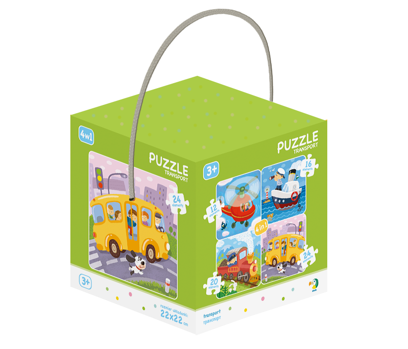 DODO TOYS - Puzzle 4in1 - 12-16-20-24 elements - Transport