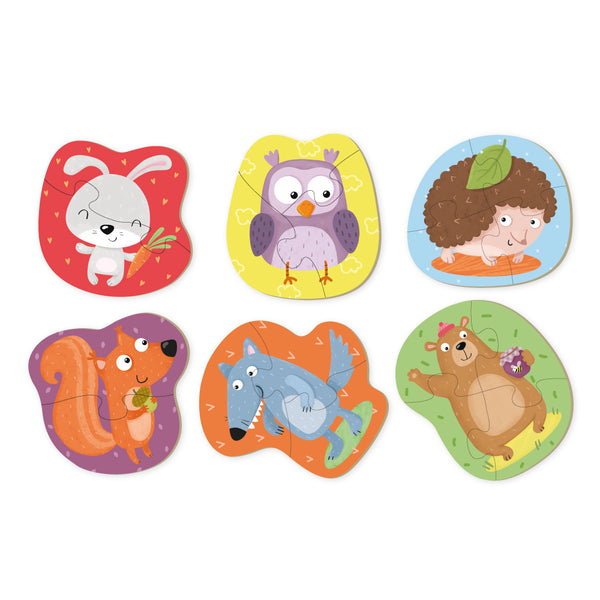 DODO TOYS - Puzzle 2-3-4 Elements - Forest Animals