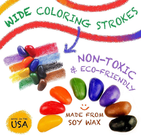 CRAYON ROCKS - 8 Natural Soy Wax Crayons (Stimulating Tripod Grip)