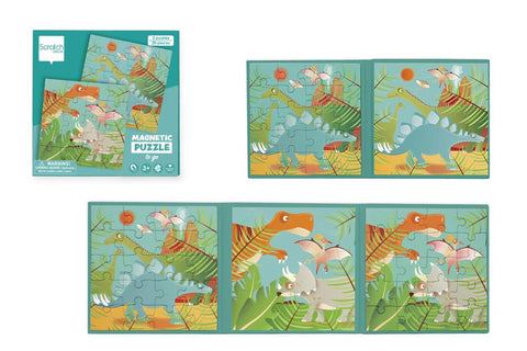 SCRATCH - Magnetic Puzzle Book to Go - Dinosaurs