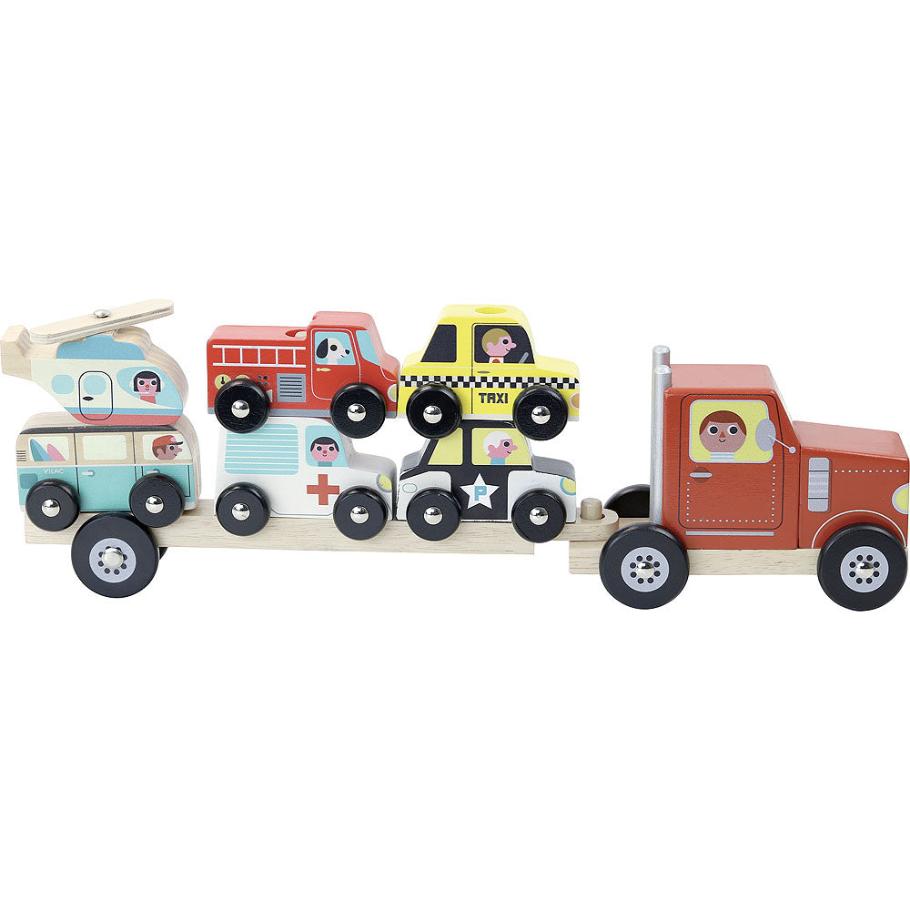 VILAC - Truck and Trailer with Vehicles Stacking Game