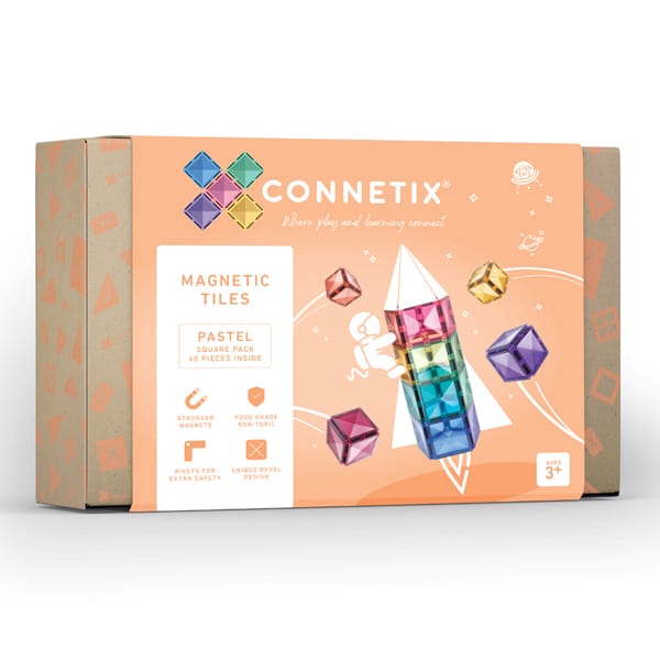 CONNETIX - 40 Piece Pastel Square Pack