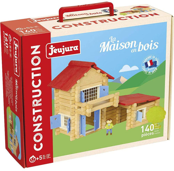 JEAJURA - 140 Pieces Construction Wooden House in Box