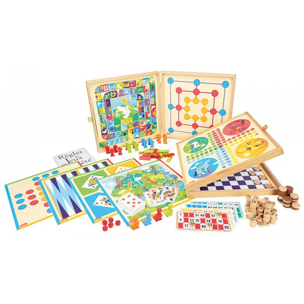 JEUJURA - Wooden Classic Games Box - 150 Rules