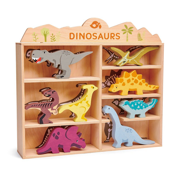 TENDER LEAF TOYS - 8 Dinosaurs with Shelf