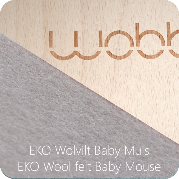 WOBBEL - Original Transparent Lacquer with Felt Baby Mouse